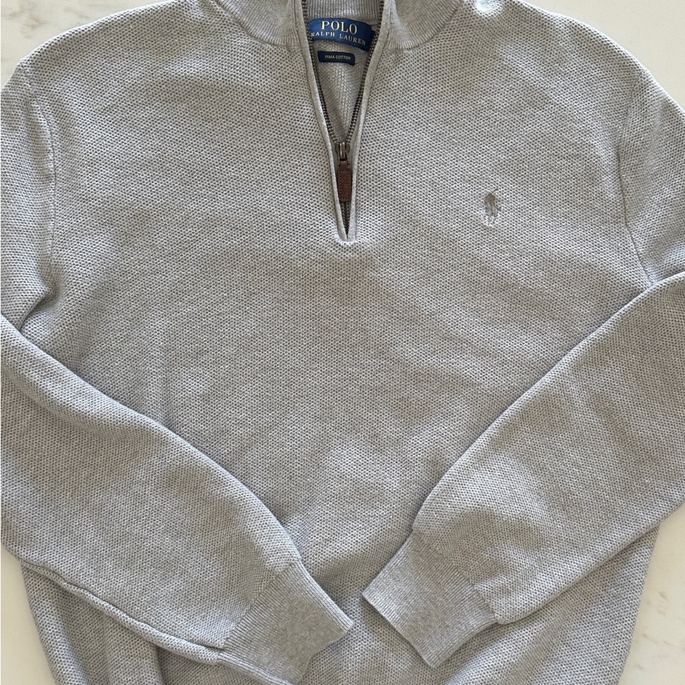 Ralph Lauren Light Gray Zip-Up Sweater Men or Women size M
